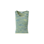 Fitted Scoop Neck Space-Dye Merino Rib Knit Tank