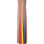 Silk Georgette Gown with Multicolor Pleats