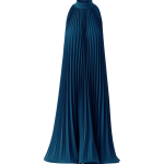 A-Line Plissé Halter Midi Dress