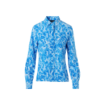 Silk Crêpe Tunic Blouse with Whitecaps Print