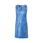 Techno Lacquered Sea Fan Lace Sheath Dress