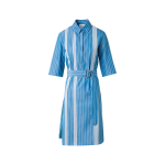 Shirt Dress in Striped Cotton with Mesh Tape