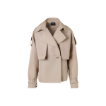 Short Silk Trench Coat with Removable Bolero