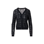 Long-Sleeve Trapezoid Jacquard Knit Cardigan