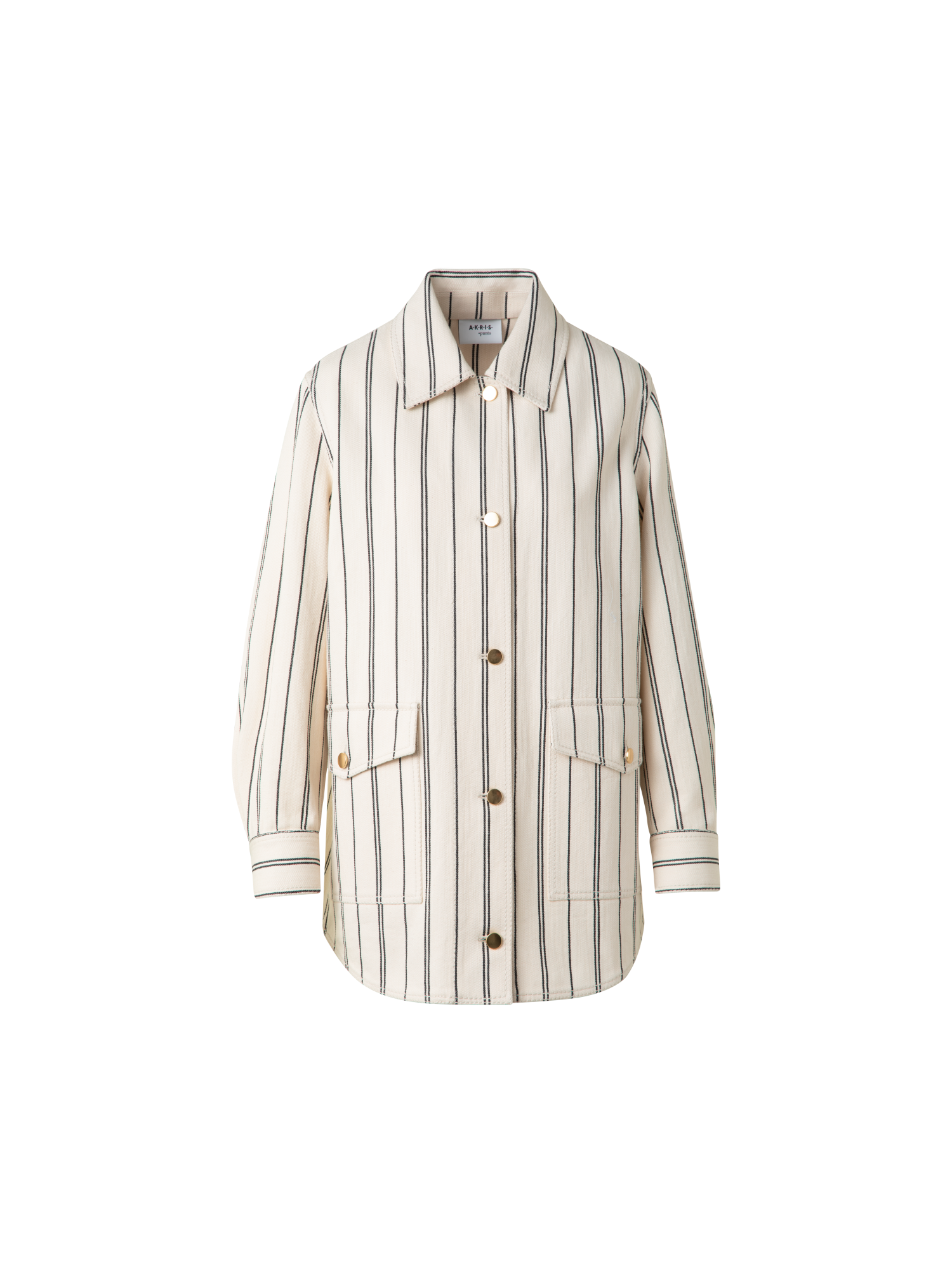 img_b7154fcf-fac3-463c-9cd1-3ff5c60f090f.png Boyfriend Jacket in Striped Denim - Image 1