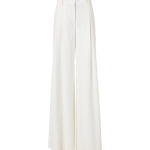 Cassie Flared Wide-Leg Pants in Denim Stretch Cotton