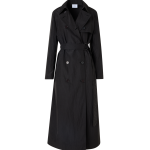 Long-Sleeve Crinkled Parachute-Taffeta Long Trench Coat