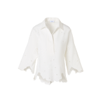 3/4-Sleeve Flower Eyelet Blouse