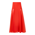 Flared Midi Skirt in Silk Organza