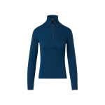 Sailor Collar Merino Wool Rib Half-Zip Sweater
