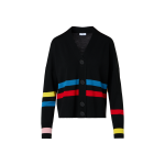 Color-Block Stripe Merino Wool Cardigan