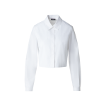 Cropped Pleated Cotton Blouse