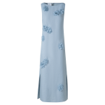 Midi Linen Dress with 3D Carnation Detail