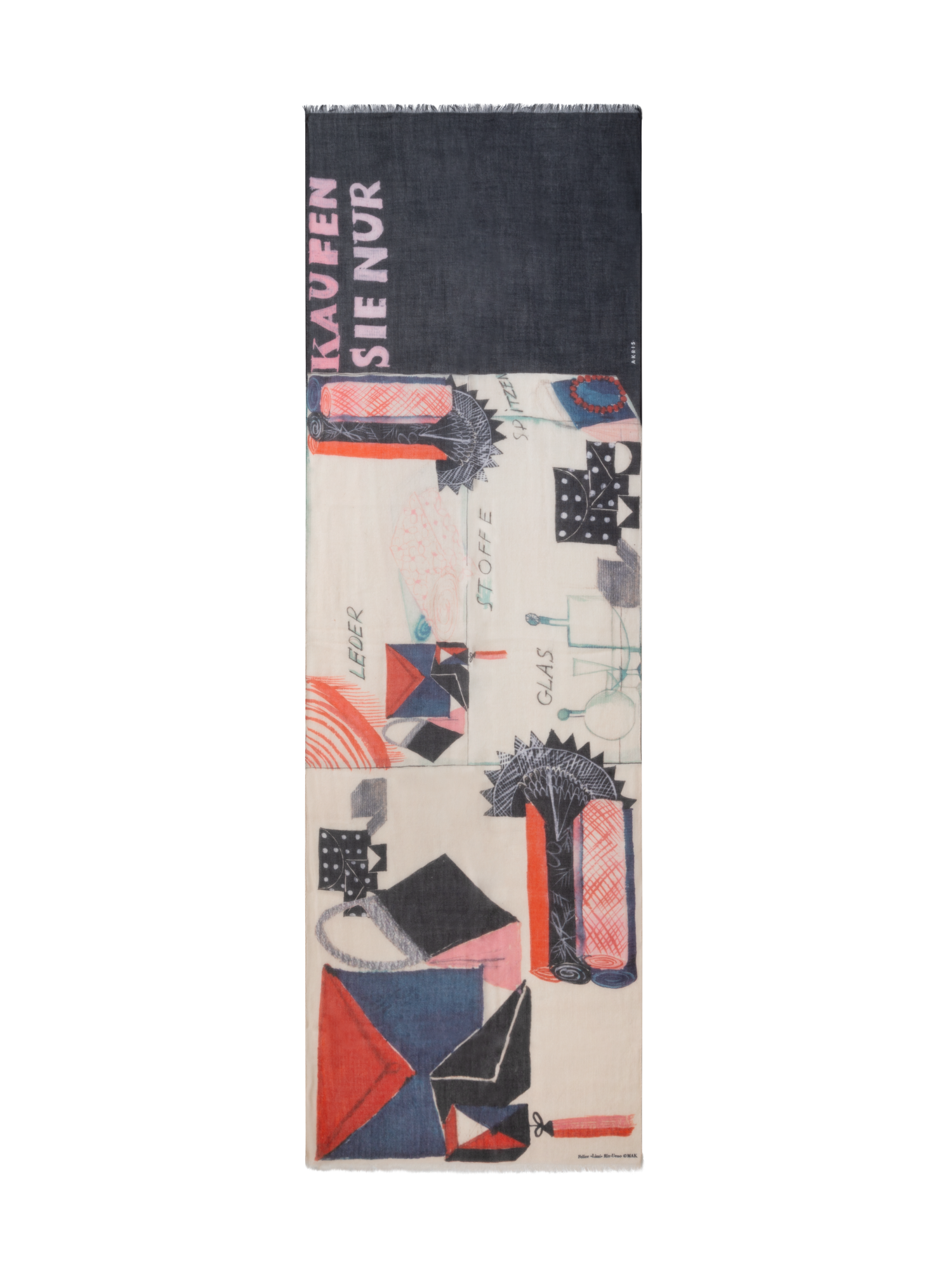img_cd74eb02-8206-448a-85e7-a571a6e1355e.png Cashmere Scarf with "Kaufen Sie Nur" Print - Image 1