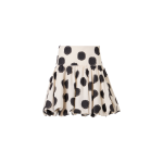 Flared Fringed Polka-Dot Mini Skirt