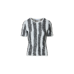 Fitted 3D Scribble Jacquard Knit Top
