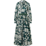 Long-Sleeve Papercut Flower Boho Midi Dress