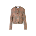 Long-Sleeve Glen-Check Heavy Wool Twill Jacket