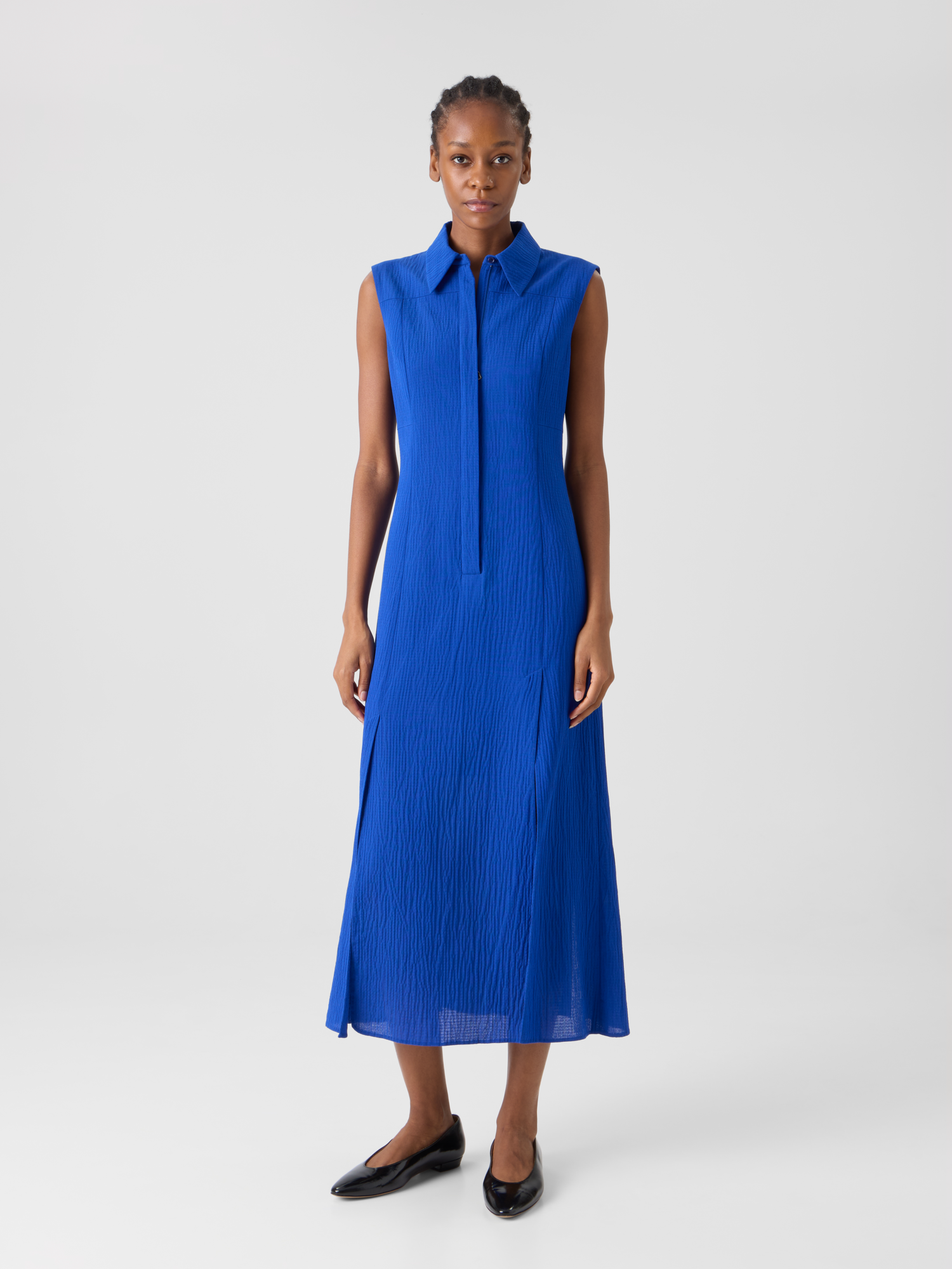 img_ddd9d3b5-197b-42d0-ad77-8b940e7b9726.png Midi Shirt Dress in Structured Cotton Silk - Image 1