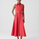Fit and Flare Denim Midi Dress