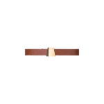 Leather Belt with Gold Trapezoid Buckle
