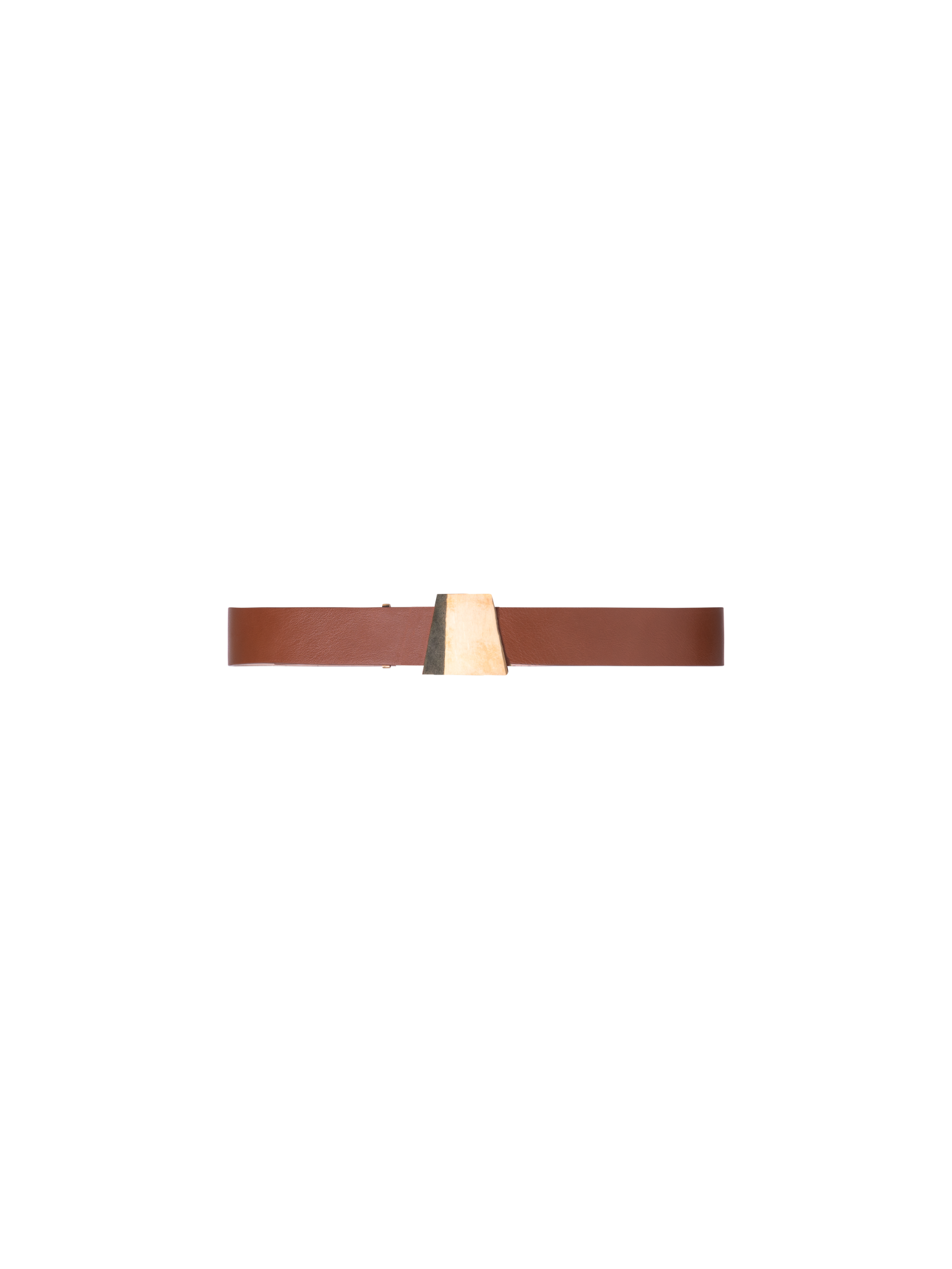img_e2d150a8-3a29-47b0-96d0-cb483b50e745.png Leather Belt with Gold Trapezoid Buckle - Image 1