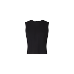 Sleeveless Mixed-Media Knit Top