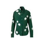 Fitted Silk Blouse with Dandelion Print