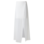 White Silk Skirt with Sheer Organza Overlayer