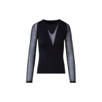 Silk Stretch Sweater with Sheer Panels