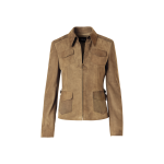 Long-Sleeve Suede Leather Jacket